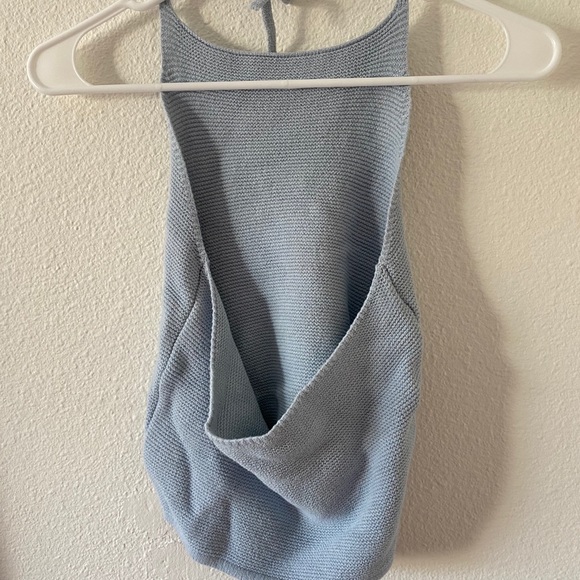 Brandy Melville Knit Blue Halter Top - Picture 6 of 8